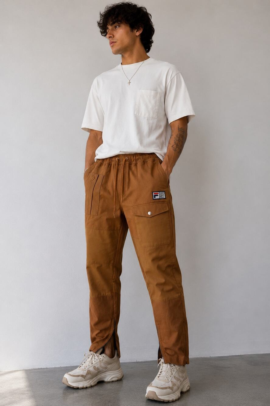FILA White Rock Amazon Cargo Pants Men’s M Brown Utility Workwear NWT